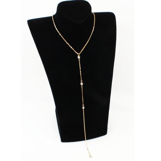 Sleek Minimalist Rhinestone Back Chain Necklace