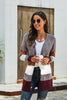 Trendy Color Block Open Front Cardigan