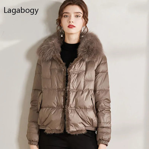 Winter Fox Fur Collar Coat