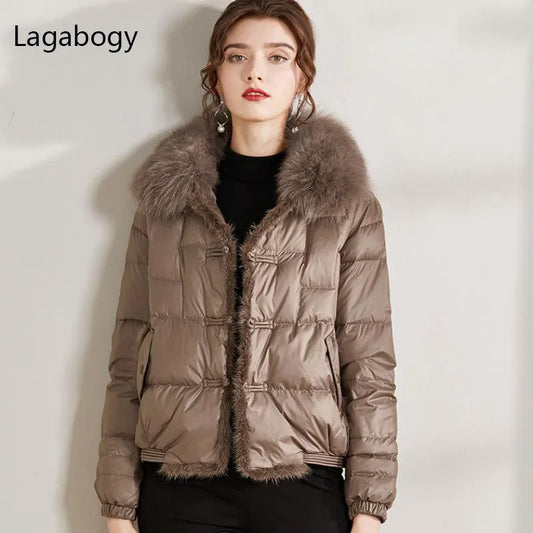 Winter Fox Fur Collar Coat