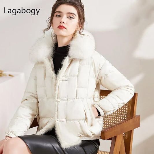 Winter Fox Fur Collar Coat