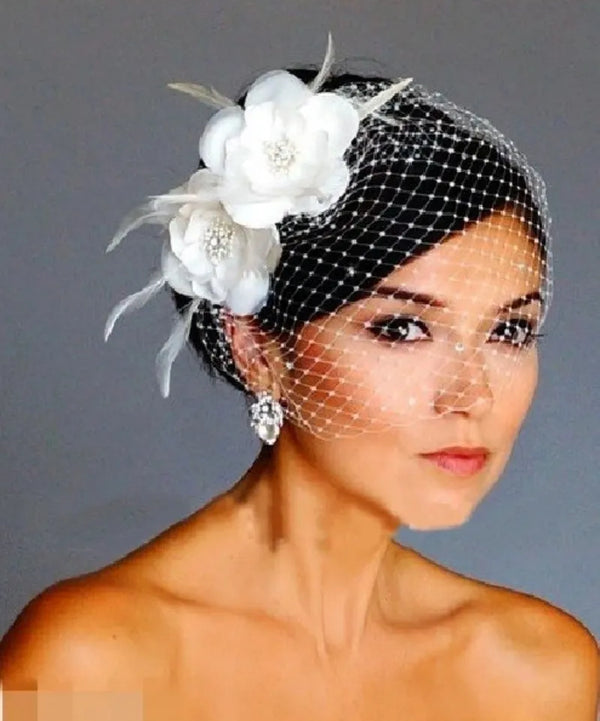 Vintage White Birdcage Bridal Veil