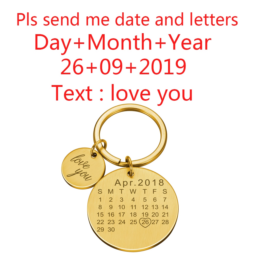 Personalized Calendar Keychain