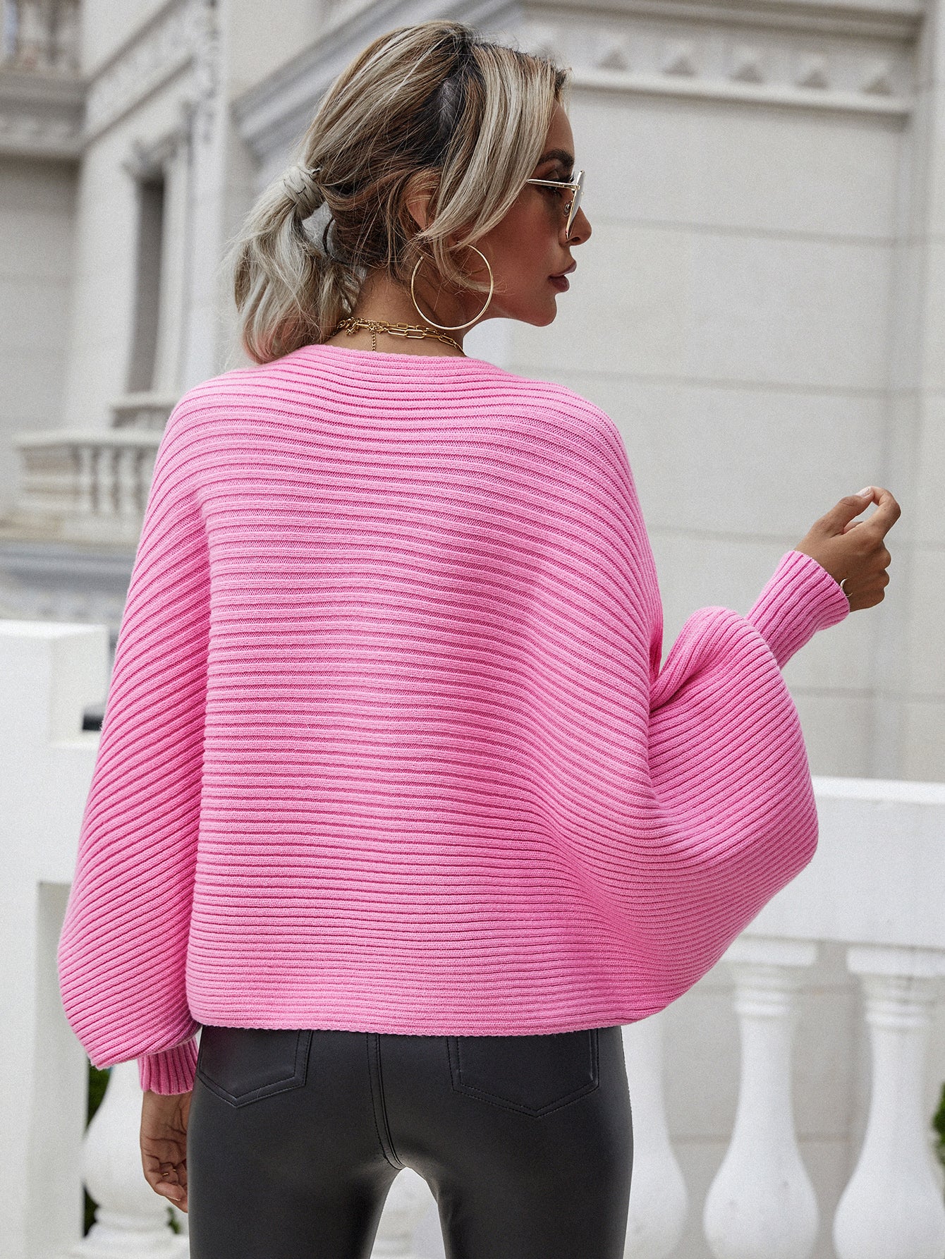Ribbed Dolman Sweater