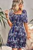Boho Chic Square Neck Balloon Sleeve Dress