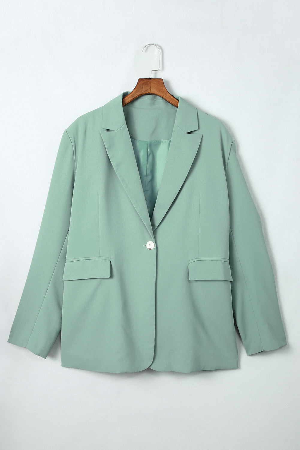 Classic One-Button Flap Pocket Blazer