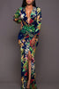 Vibrant Floral Maxi Dress with Leg Split