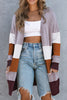 Trendy Color Block Open Front Cardigan