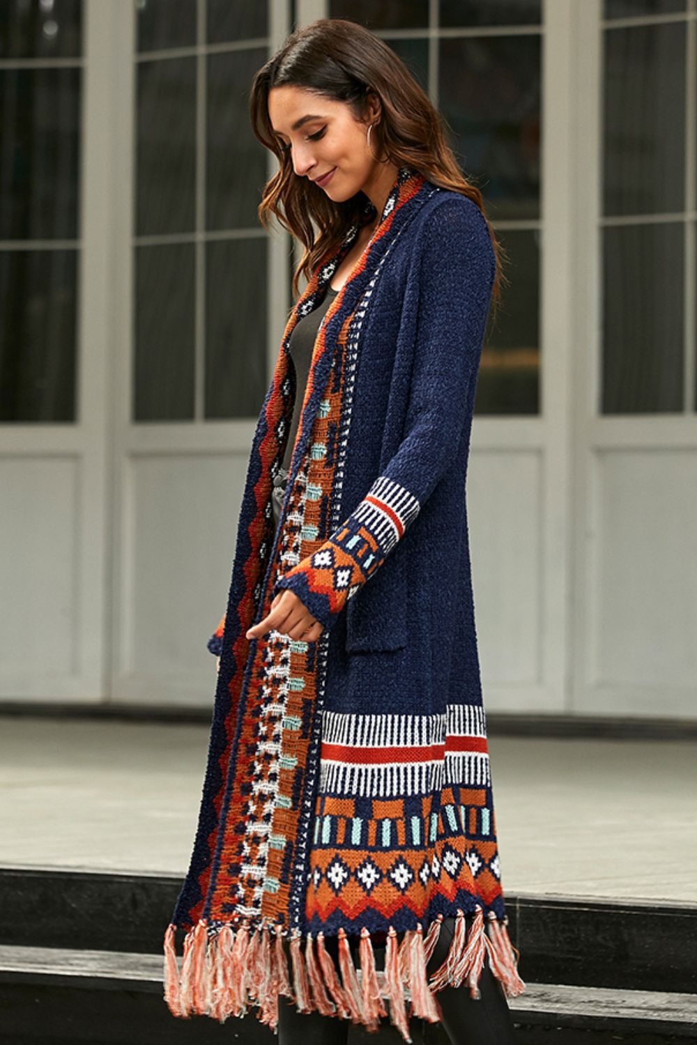 Boho Chic Open Front Long Cardigan