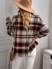 Cozy Plaid Button Front Shacket with Breast Pockets