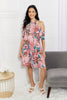 Versatile Tropical Print Cold-Shoulder Dress