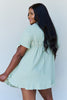 Ruffle Hem Dress with Drawstring Waistband in Light Sage