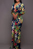 Vibrant Floral Maxi Dress with Leg Split