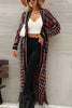 Colorful Open Front Fringe Hem Cardigan