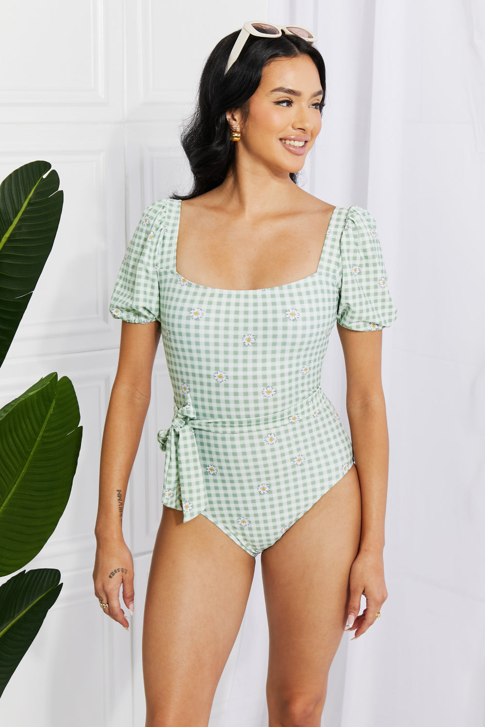 Modest One-Piece Swimsuit in Sage