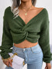 Sexy Twisted Cropped Sweater