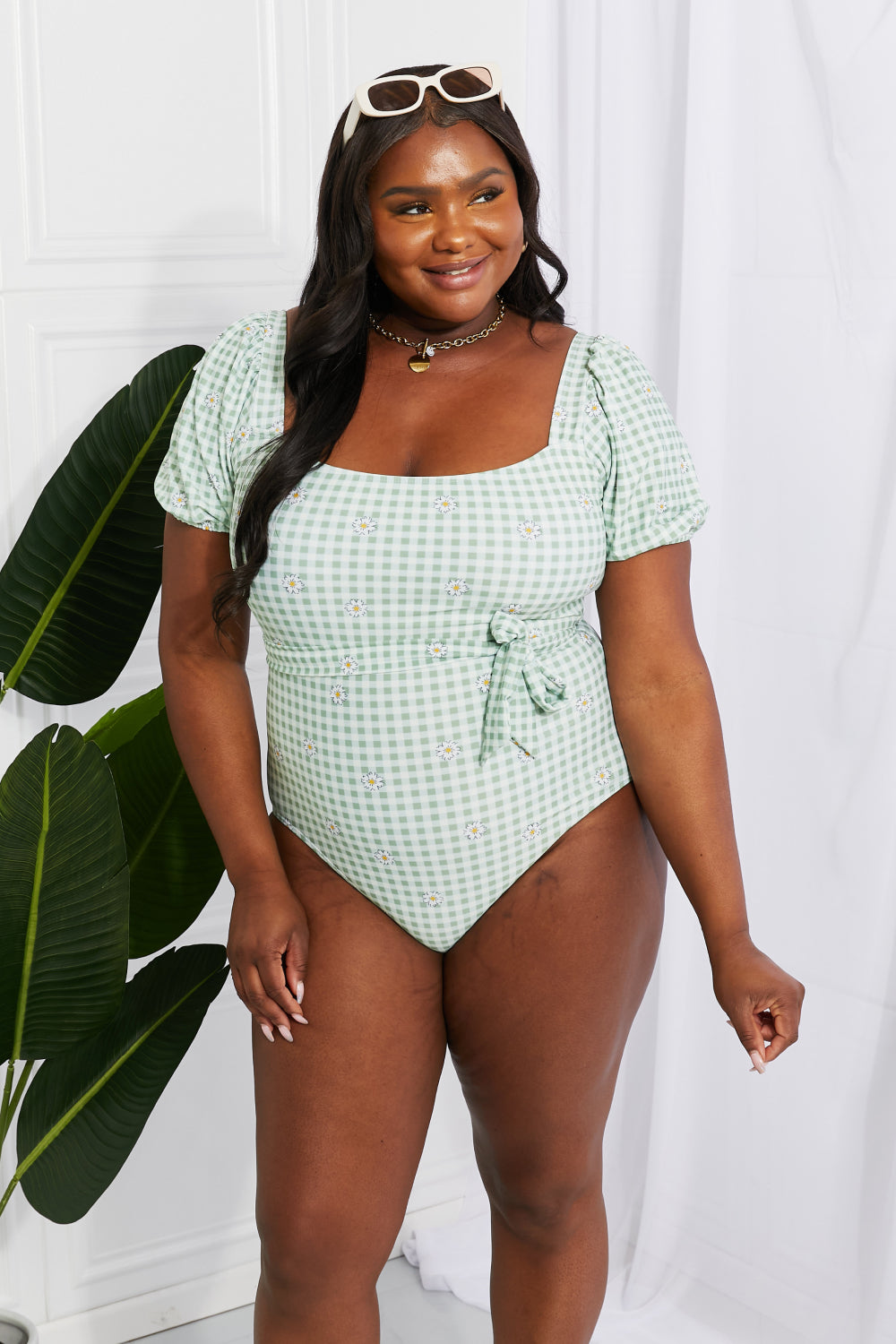 Modest One-Piece Swimsuit in Sage