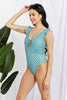 Seashell Ruffle Sleeve One-Piece in Teal