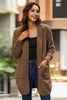 Mixed Knit Open Front Cardigan