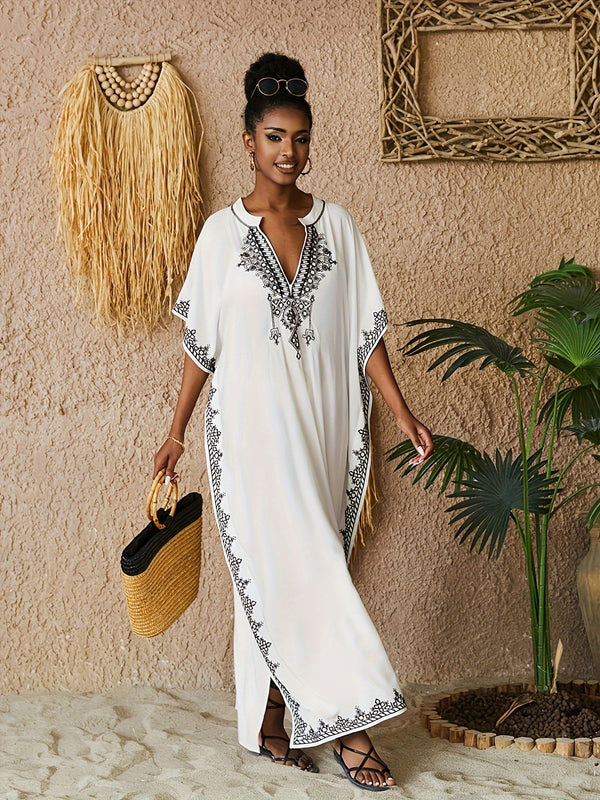 Floral Embroidered Maxi Dress