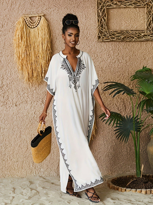 Floral Embroidered Maxi Dress