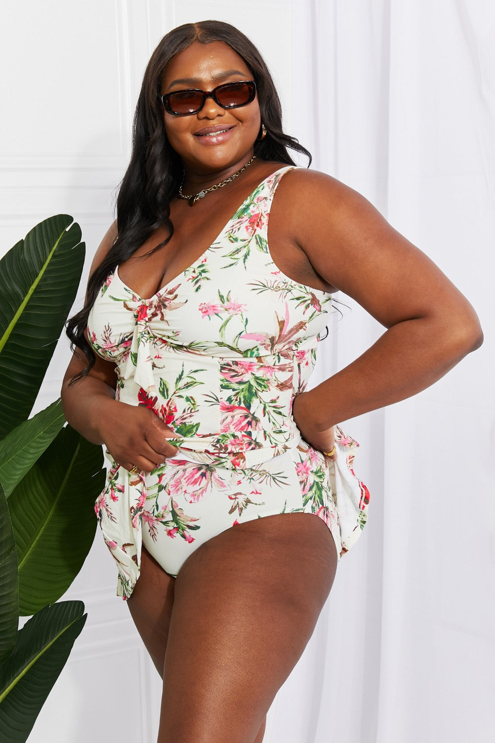 Blossom Plunge Swim Dress
