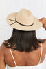 Beige Fedora with Faux Leather Knot