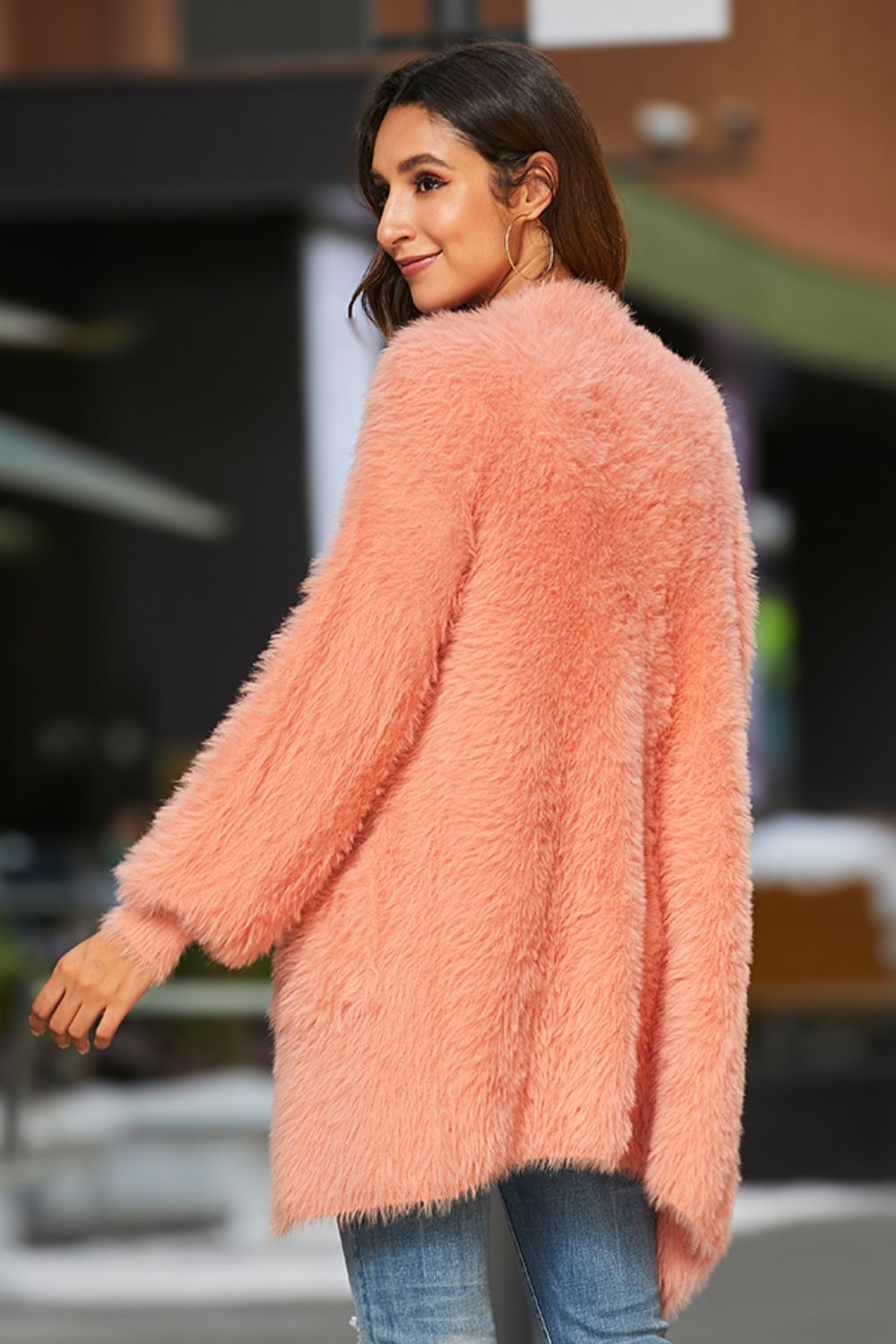 On-Trend Fuzzy Cardigan with Pockets