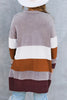Trendy Color Block Open Front Cardigan