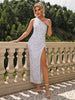 Sequin One-Shoulder Maxi Dress