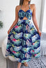 Botanic Elegance Tied Backless Cutout Slit Dress