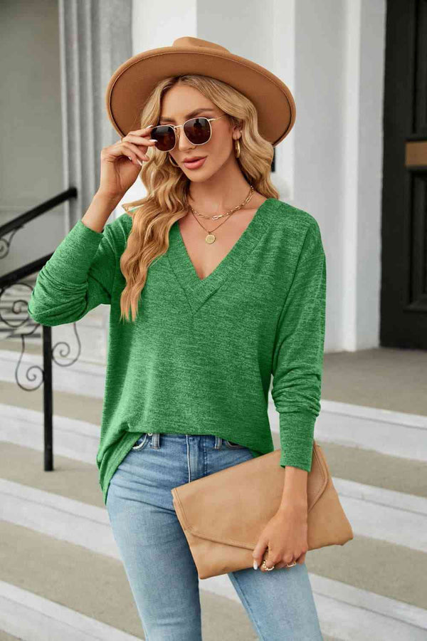 V-Neck Long Sleeve Tee