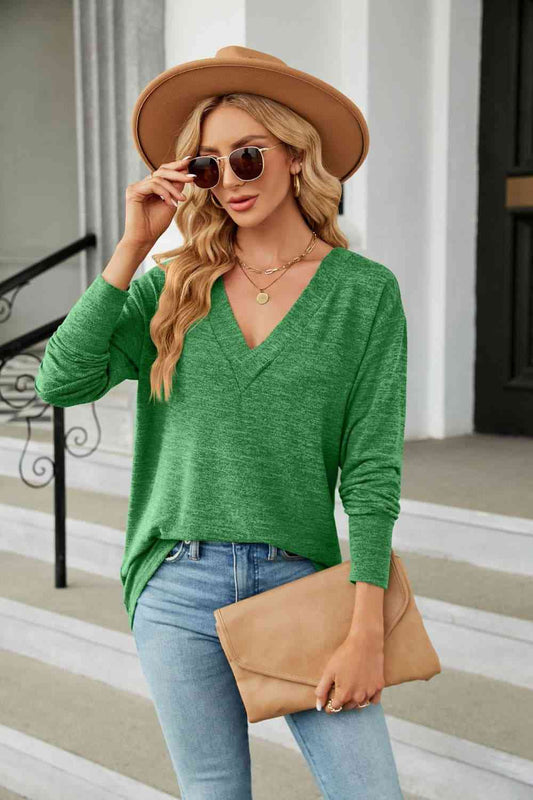 V-Neck Long Sleeve Tee