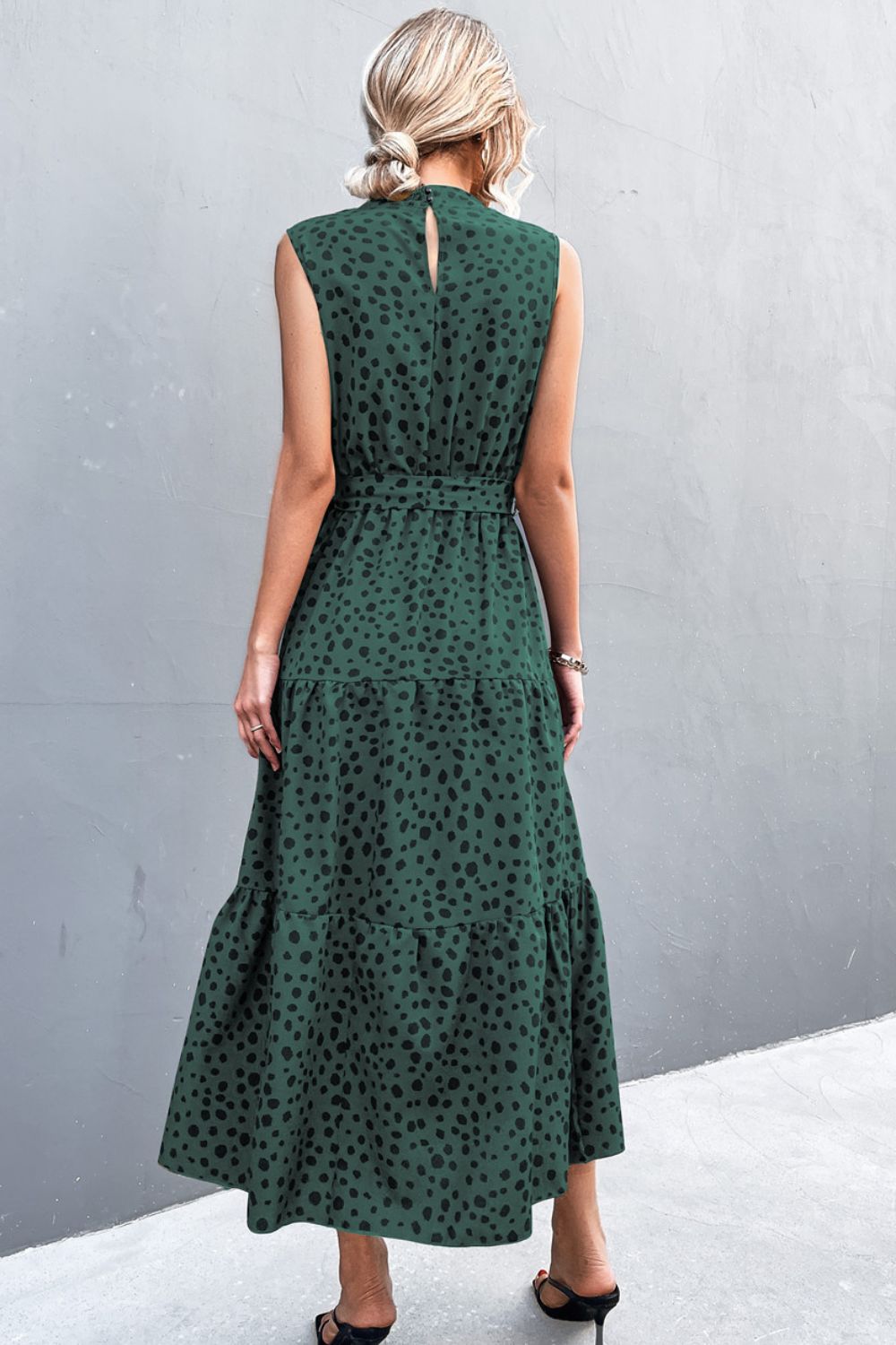 Elegant Mock Neck Midi Dress