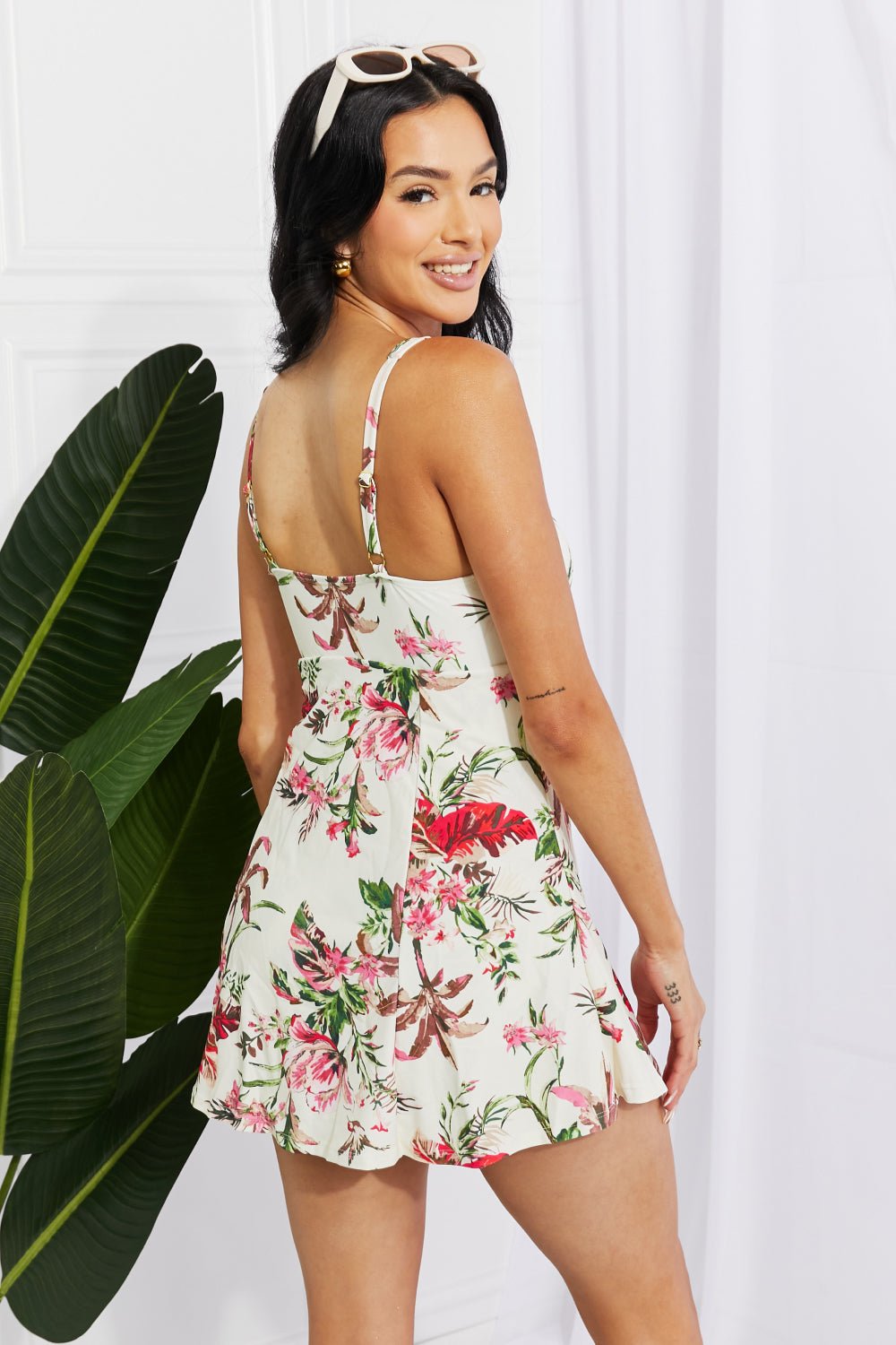 Blossom Plunge Swim Dress