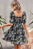 Boho Chic Square Neck Balloon Sleeve Dress