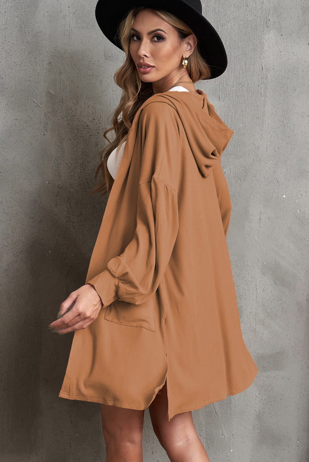 Classic Hooded Longline Cardigan
