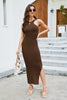 Sleek Split Rib-Knit Dress