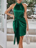Classy Tie-Front Grecian Dress