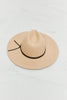 Beige Fedora with Faux Leather Knot