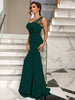 Classy Rhinestone One-Shoulder Formal Dress