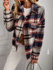 Cozy Plaid Button Front Shacket with Breast Pockets
