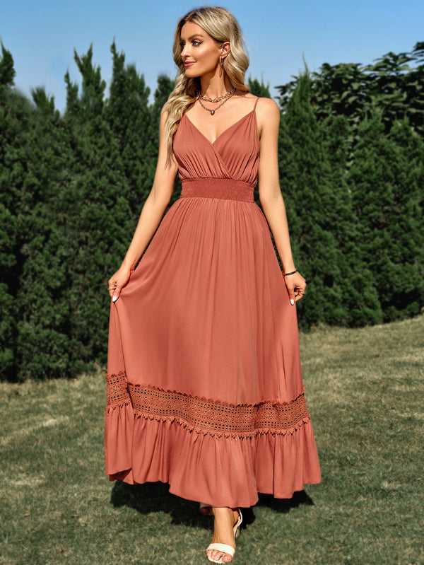 Spaghetti Straps Lace Maxi Dress