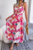 Botanic Elegance Tied Backless Cutout Slit Dress