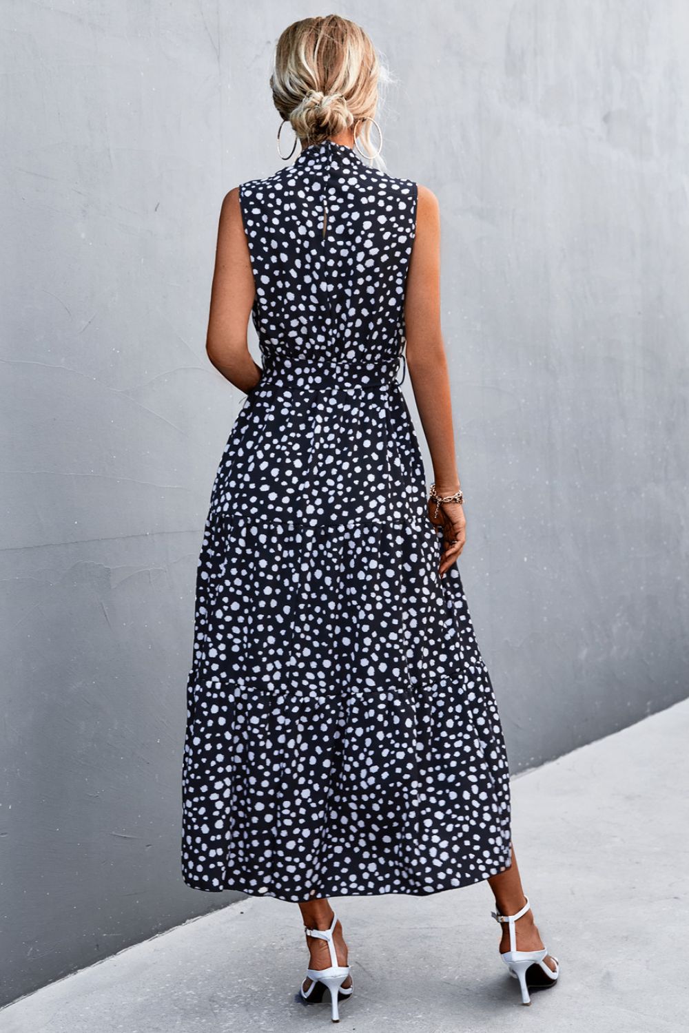 Elegant Mock Neck Midi Dress