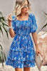 Boho Chic Square Neck Balloon Sleeve Dress