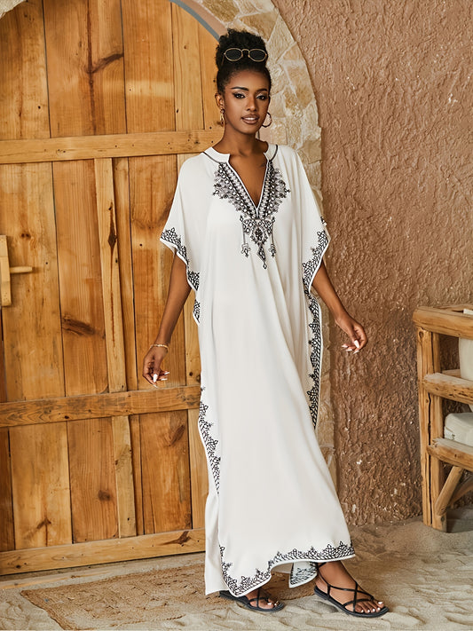 Floral Embroidered Maxi Dress