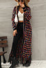 Colorful Open Front Fringe Hem Cardigan