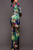 Vibrant Floral Maxi Dress with Leg Split