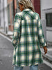 Stylish Plaid Longline Jacket with Pockets